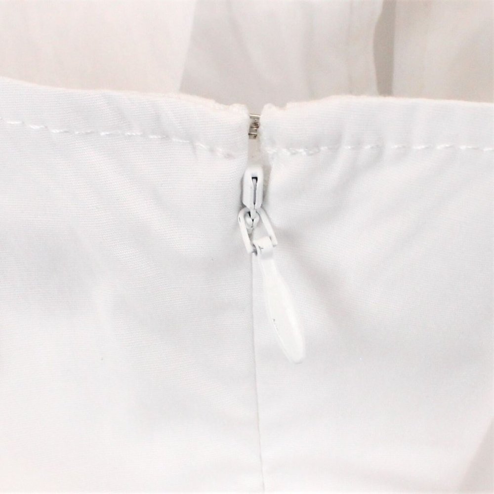 STAUD Kai Halterneck Cotton Blend Dress in White - FCM80 - Picture 11 of 14